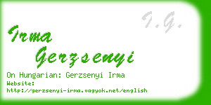 irma gerzsenyi business card